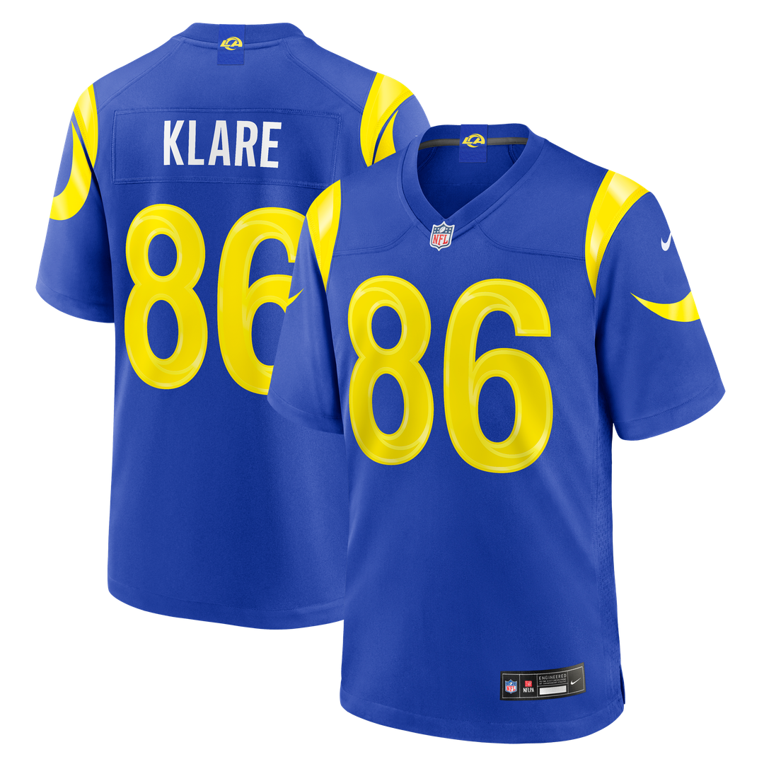 Los Angeles Rams Max Klare Royal Team Game Jersey