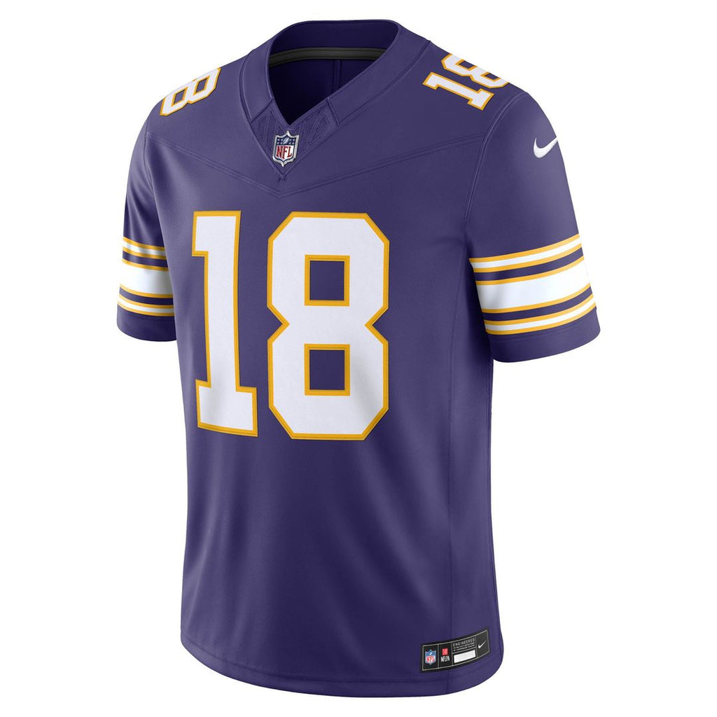 Minnesota Vikings Justin Jefferson Purple Alternate Classic Vapor F.U.S.E. Stitched Limited Jersey