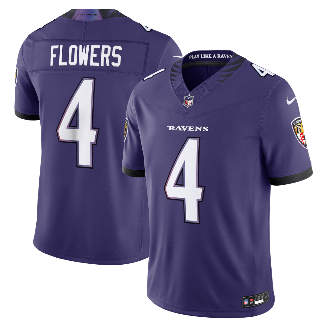 Baltimore Ravens Zay Flowers Purple Team Vapor F.U.S.E. Stitched Limited Jersey