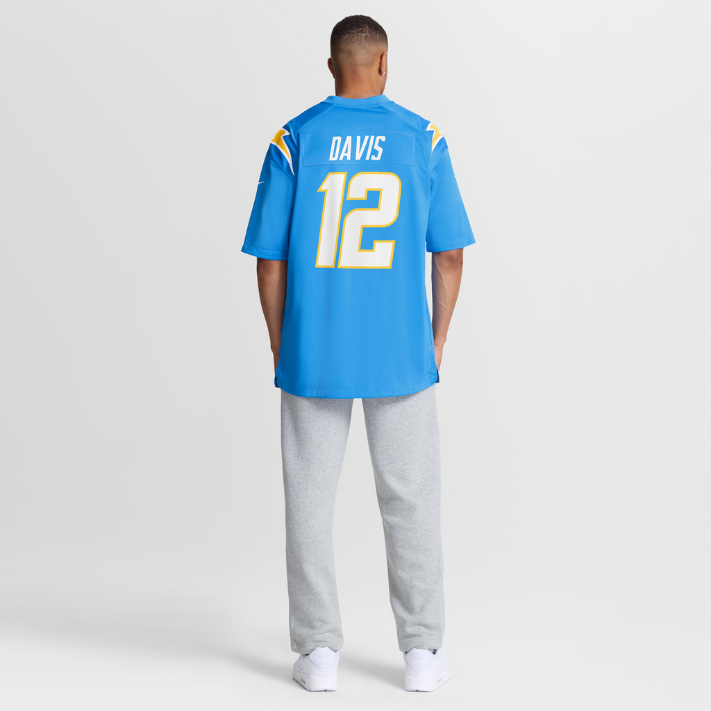 Los Angeles Chargers Derius Davis Powder Blue Team Game Jersey