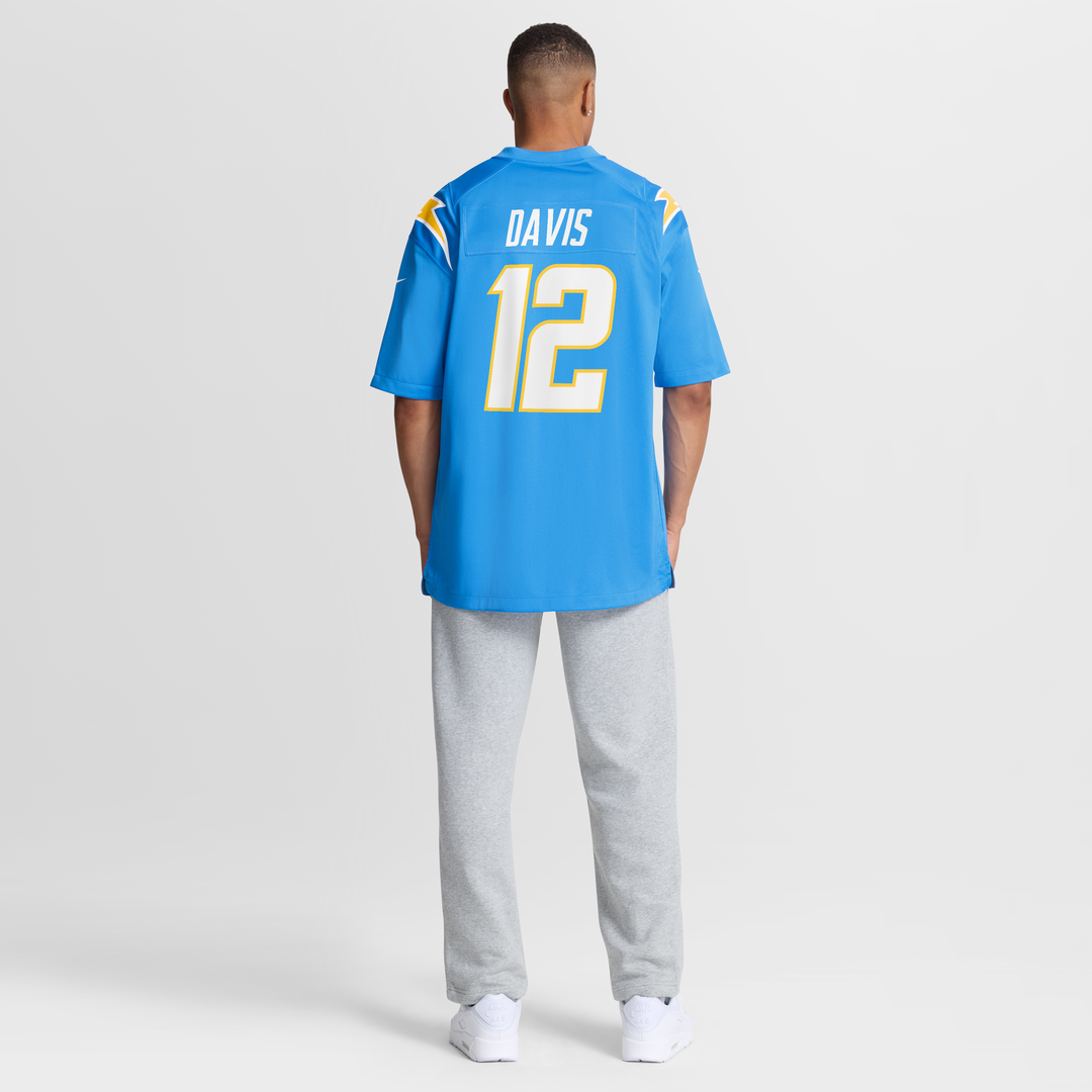 Los Angeles Chargers Derius Davis Powder Blue Team Game Jersey