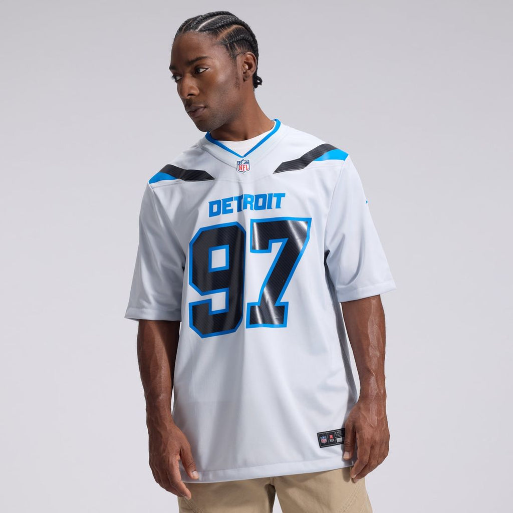 Detroit Lions Aidan Hutchinson Silver 2026 Rivalries Collection Game Jersey