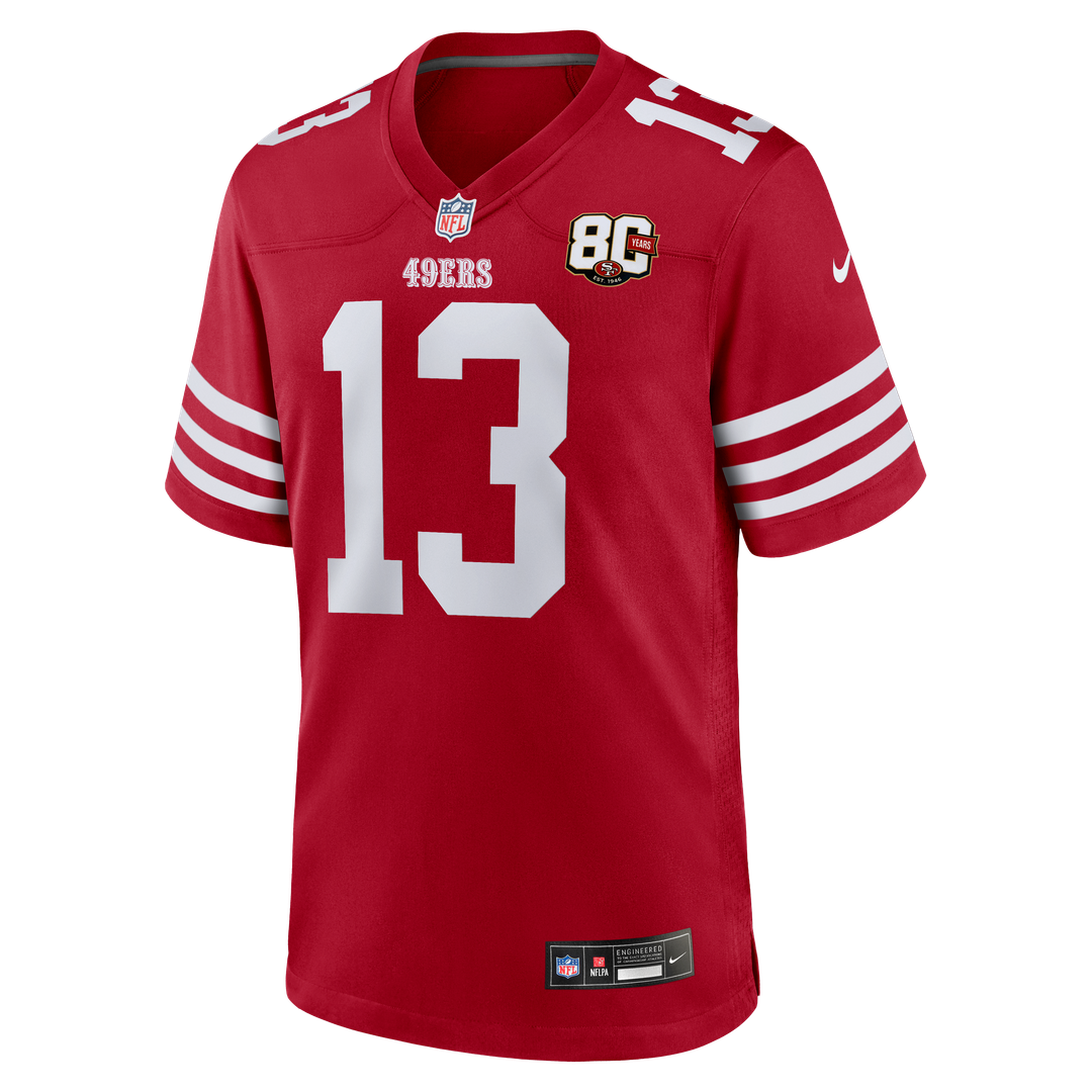 San Francisco 49ers Brock Purdy Scarlet 80th Anniversary Game Jersey