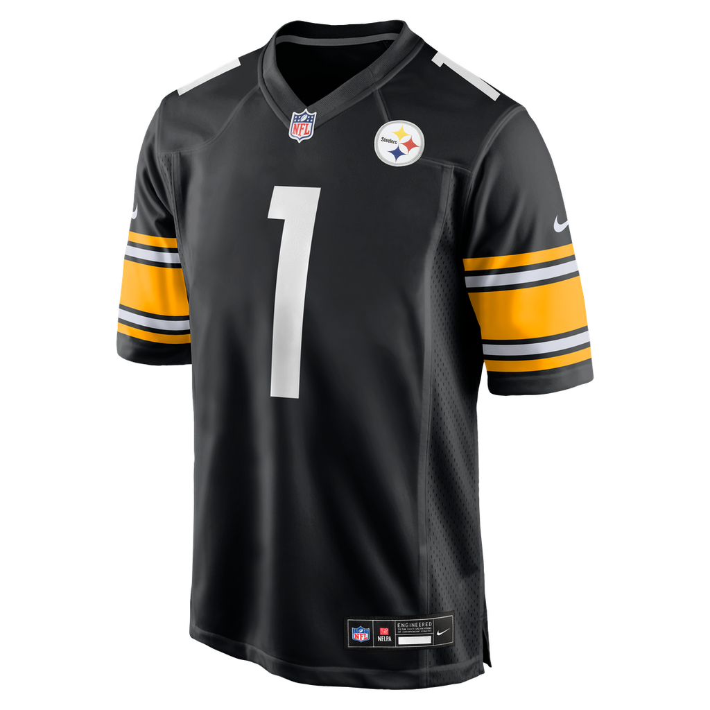 Pittsburgh Steelers Number 1 Dad Black Game Jersey