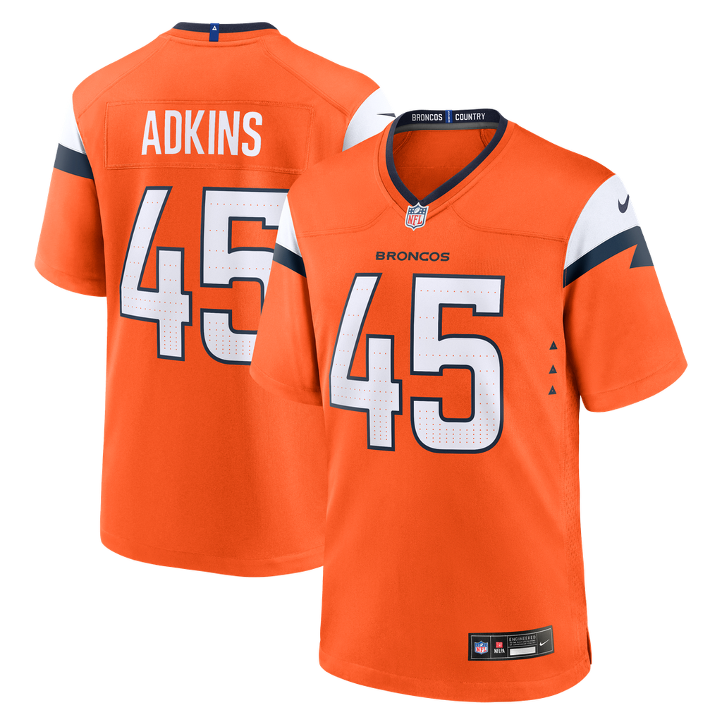 Denver Broncos Nate Adkins Orange Team Game Jersey