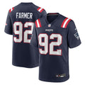 New England Patriots Joshua Farmer Navy Team Game Jersey