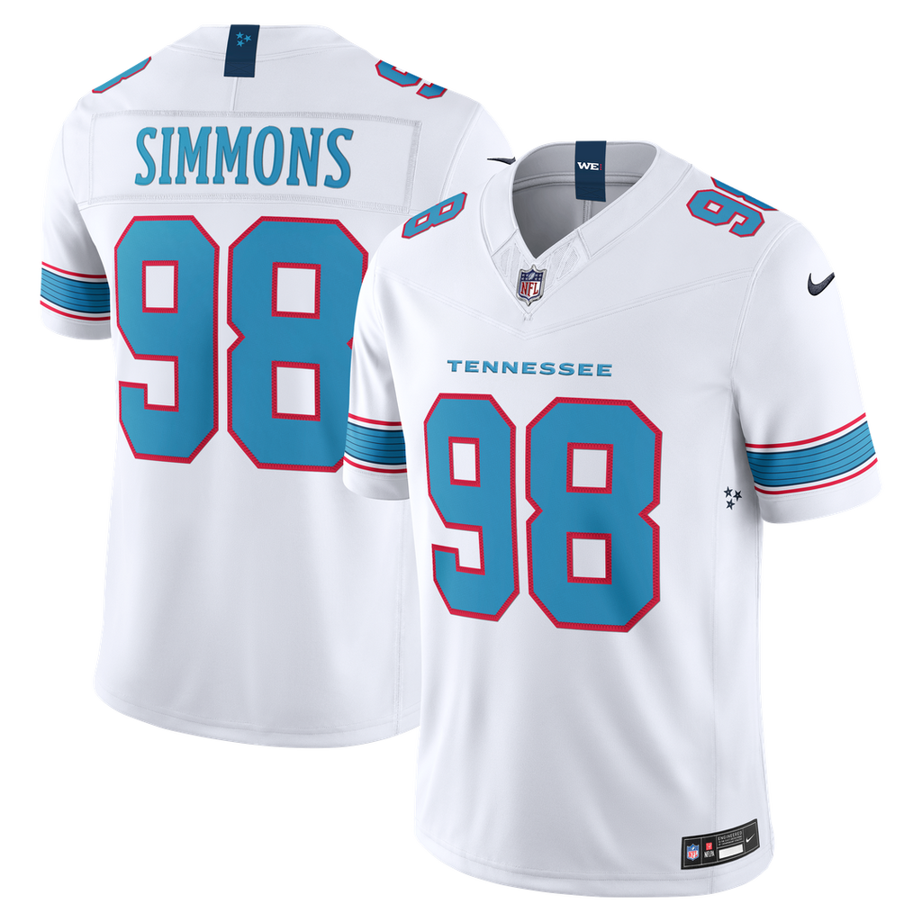 Tennessee Titans Jeffery Simmons White Vapor F.U.S.E. Stitched Limited Jersey