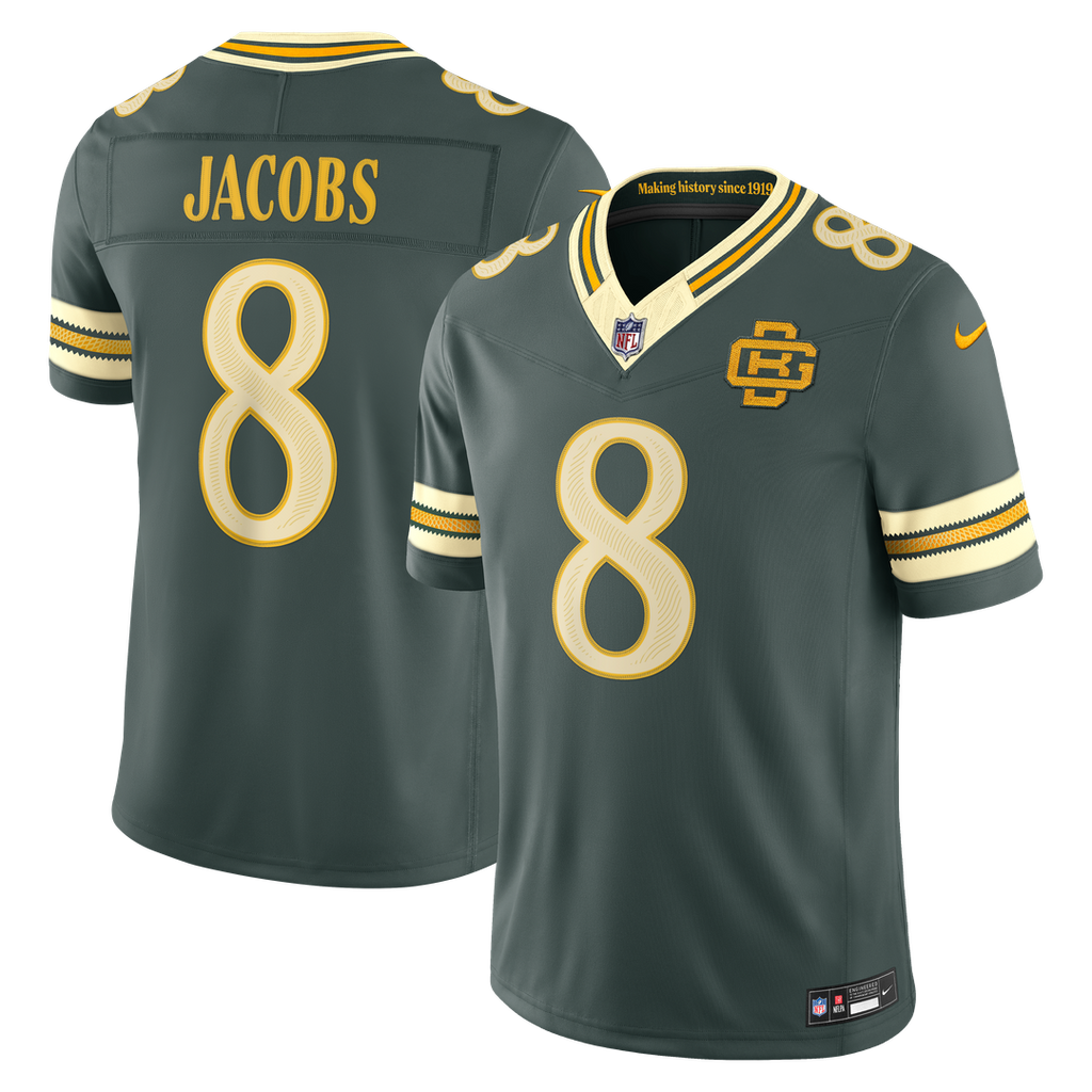 Green Bay Packers Josh Jacobs Green 2026 Rivalries Collection Stitched Limited Jersey