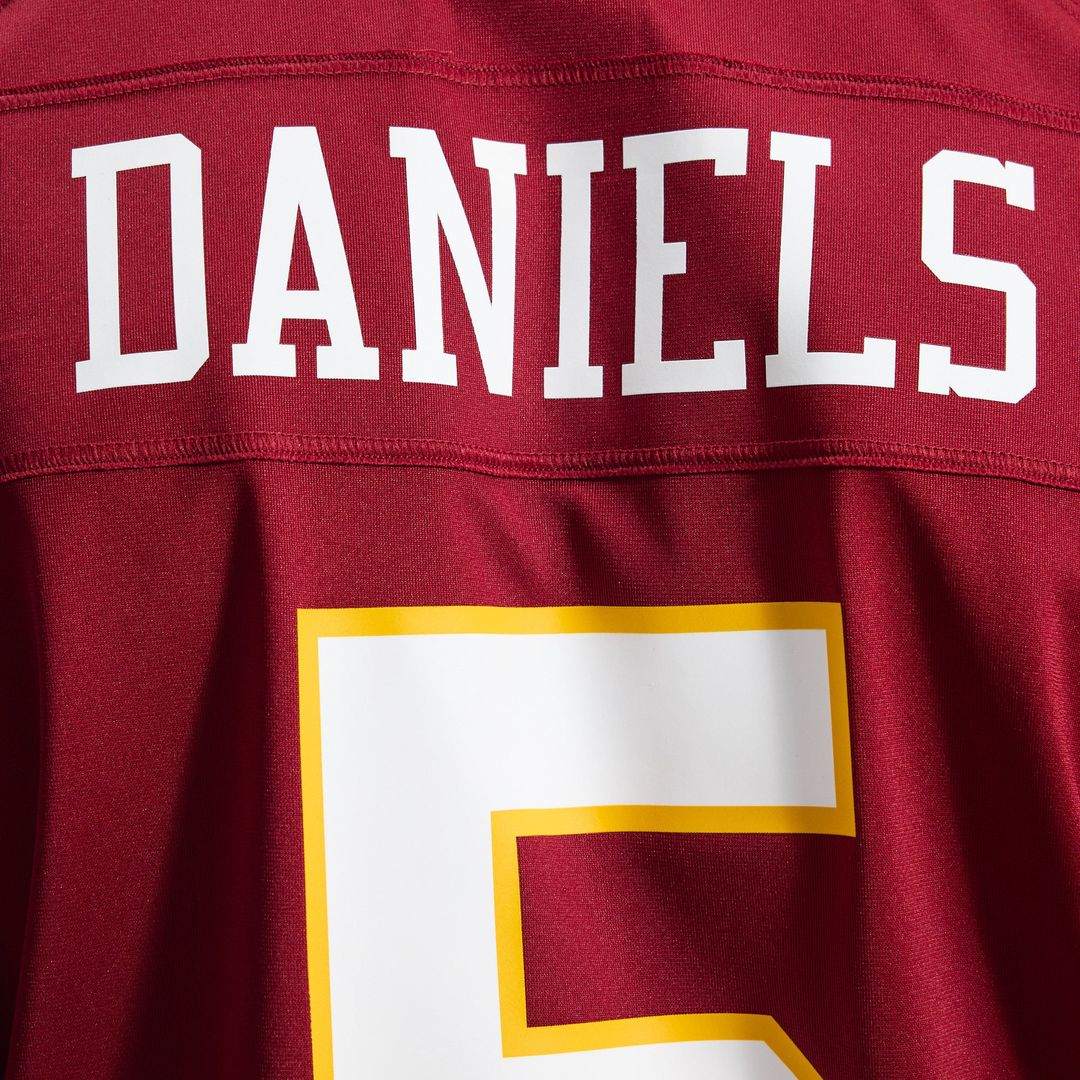 Washington Commanders Jayden Daniels White Game Super Bowl Era Jersey