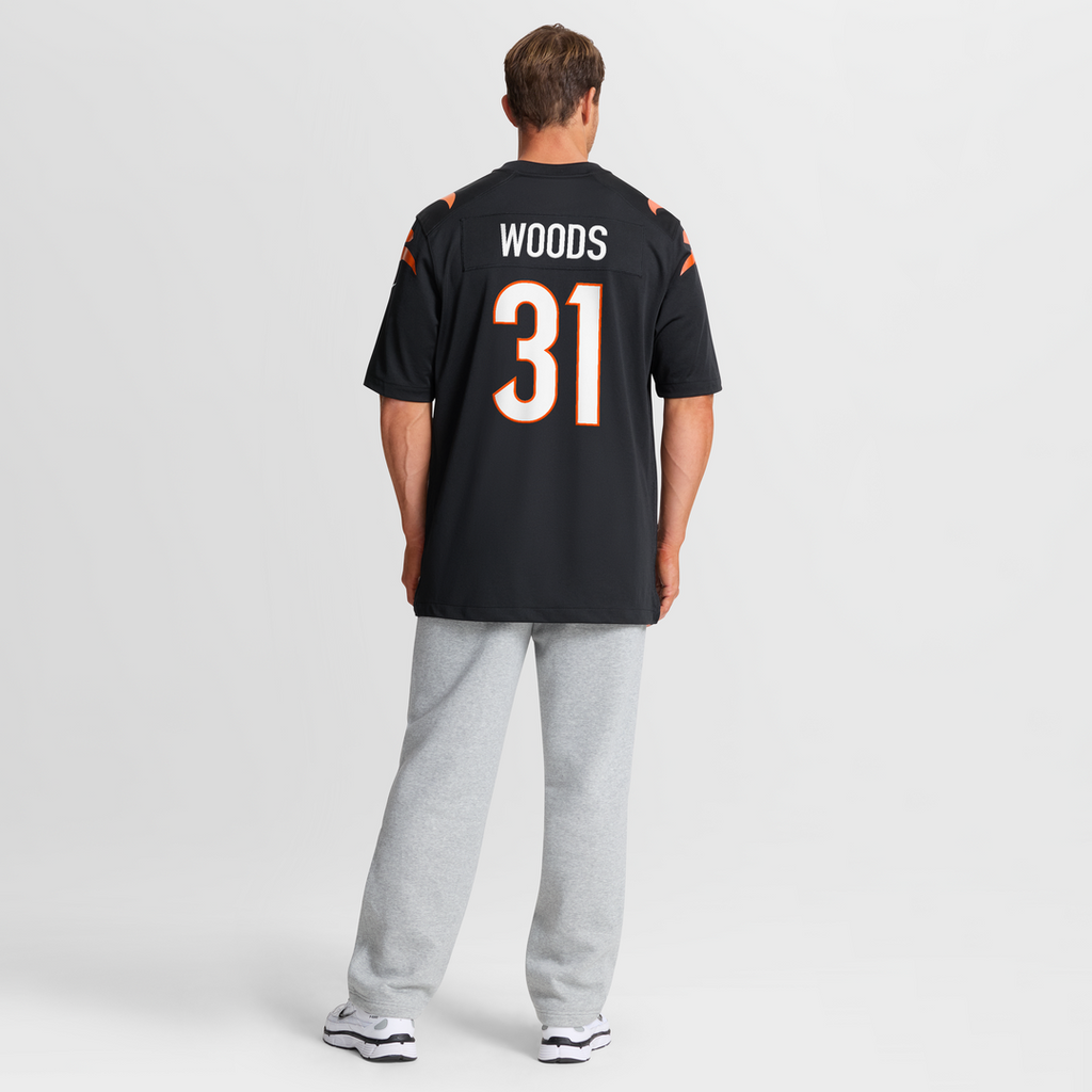 Cincinnati Bengals Ickey Woods Black Retired Player Game Jersey