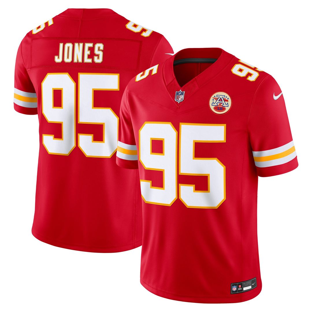 Kansas City Chiefs Chris Jones Red Team Vapor F.U.S.E. Stitched Limited Jersey