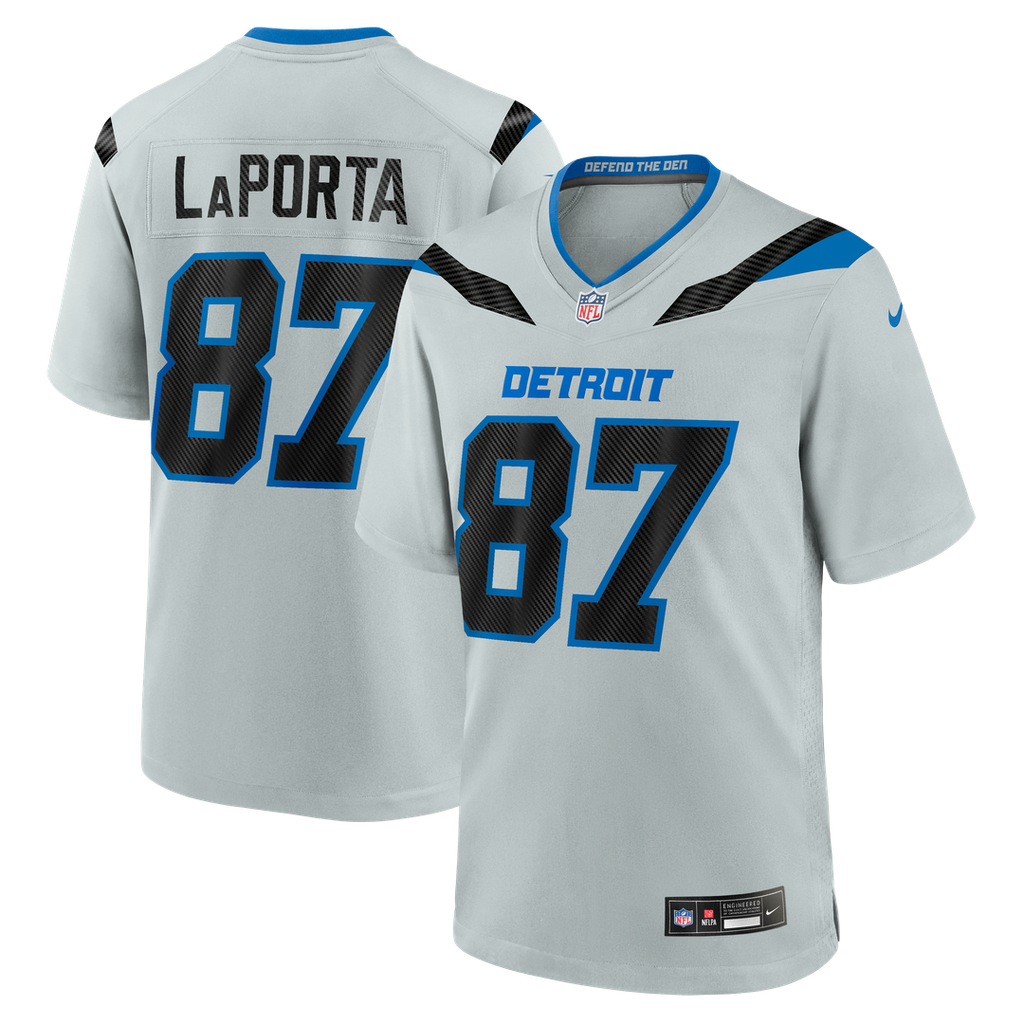 Detroit Lions Sam LaPorta Silver 2026 Rivalries Collection Game Jersey