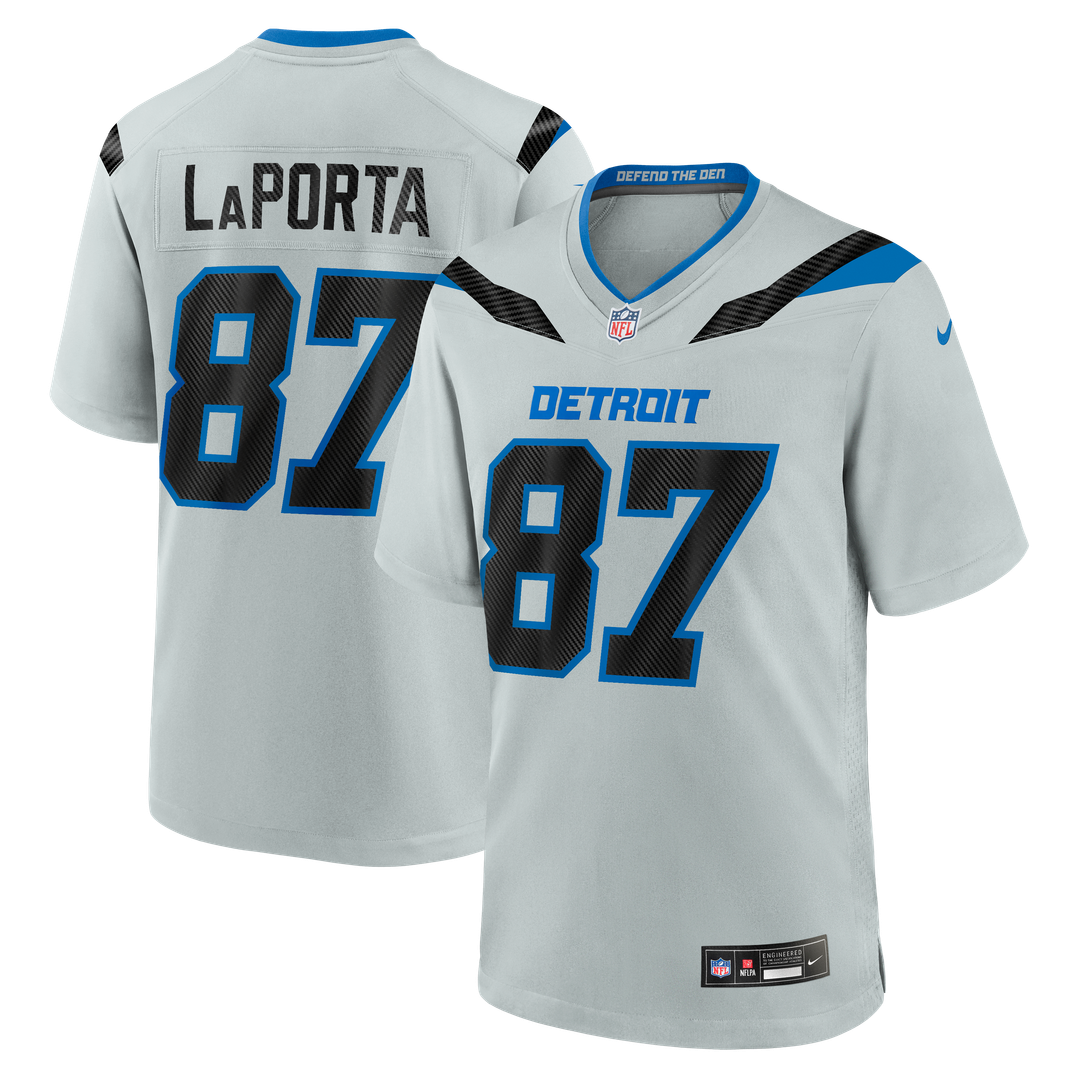 Detroit Lions Sam LaPorta Silver 2026 Rivalries Collection Game Jersey