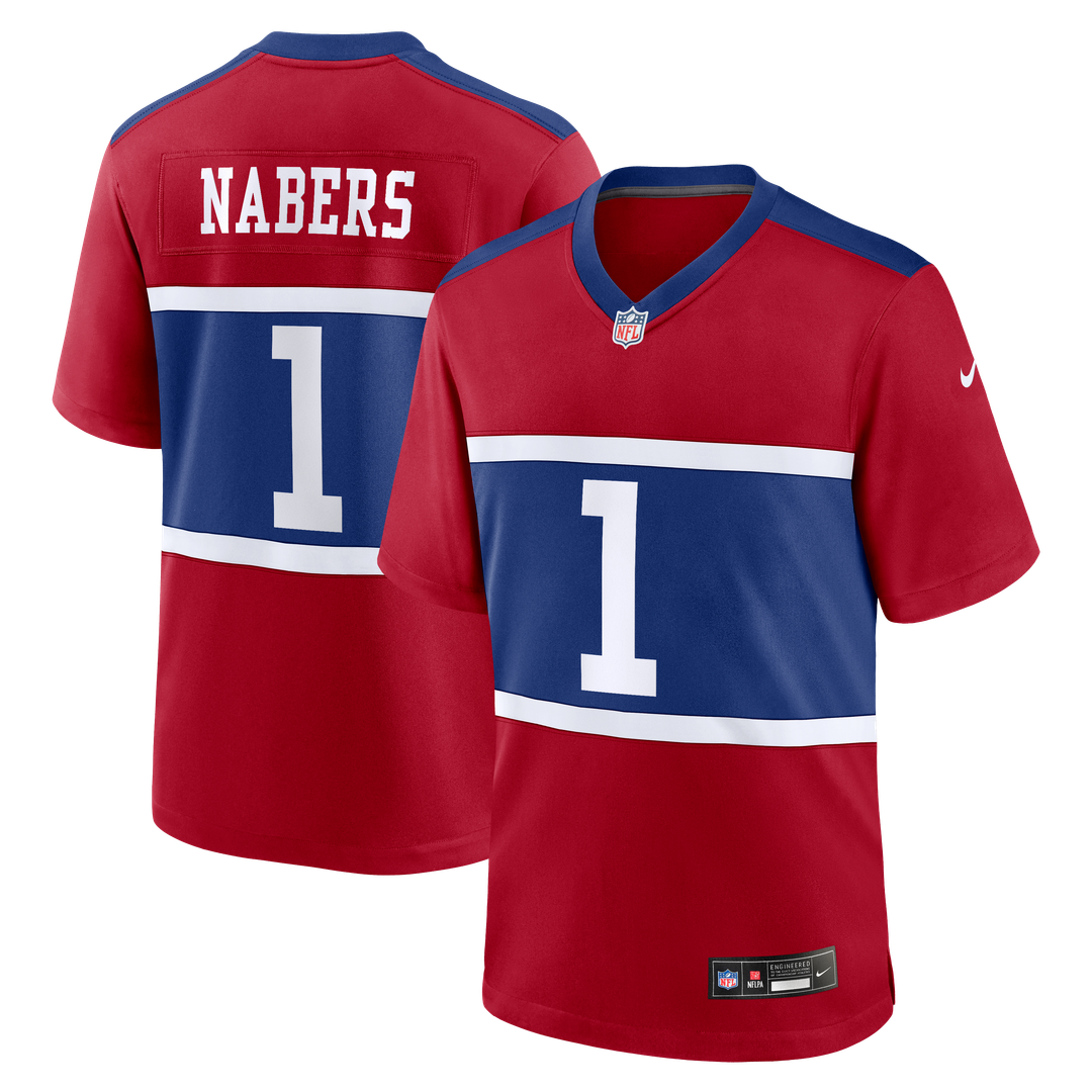 New York Giants Malik Nabers Century Red Alternate Game Jersey