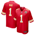 Kansas City Chiefs Number 1 Dad Red Game Jersey