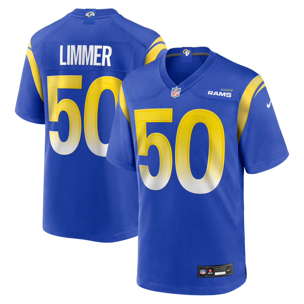 Los Angeles Rams Beaux Limmer Royal Team Game Jersey