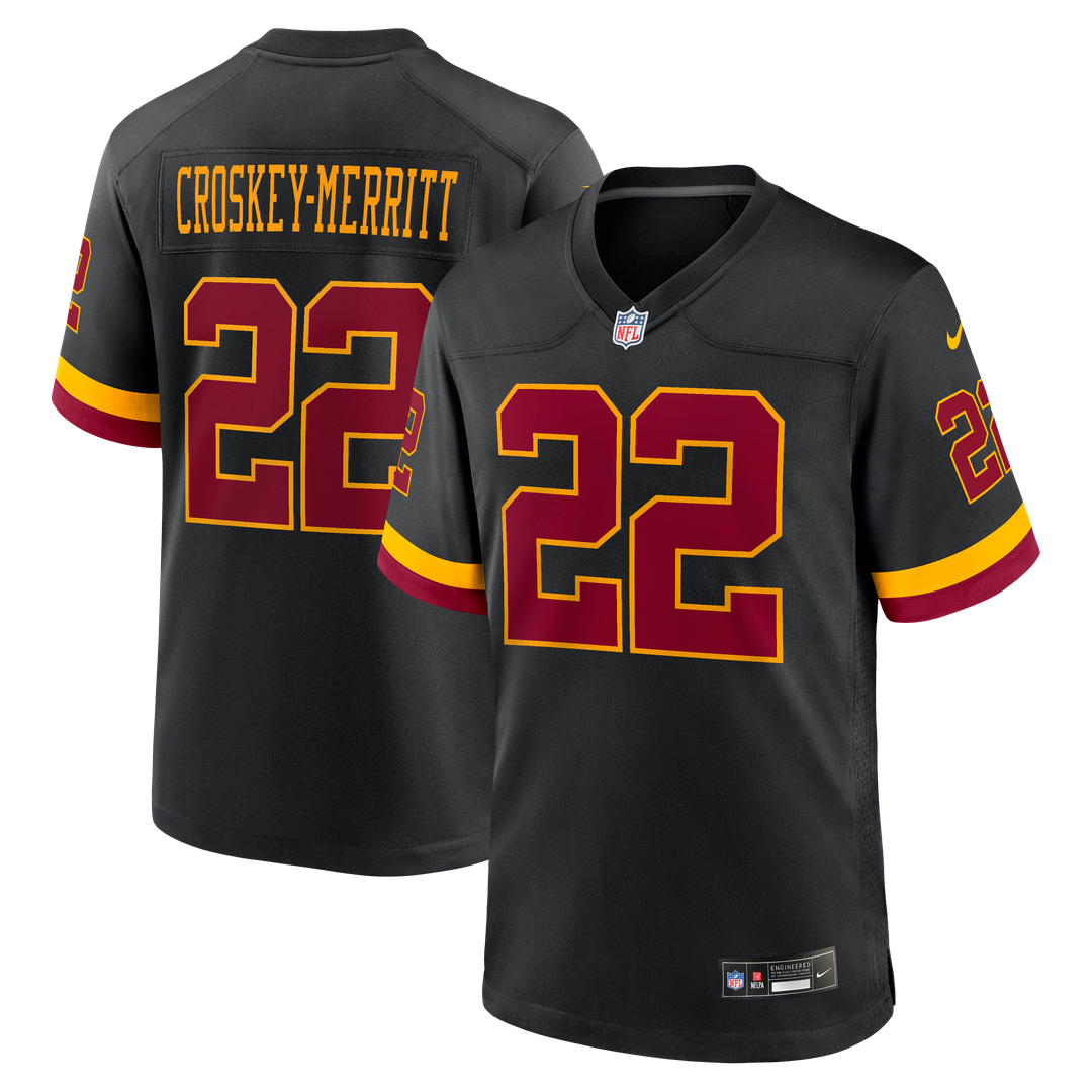 Washington Commanders Jacory Croskey-Merritt Black Hail Raiser Alternate Game Jersey