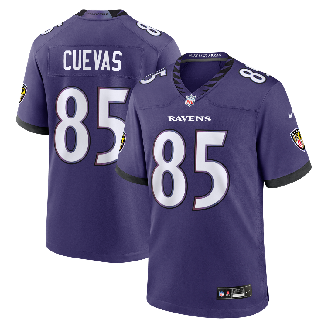 Baltimore Ravens Josh Cuevas Purple Team Game Jersey