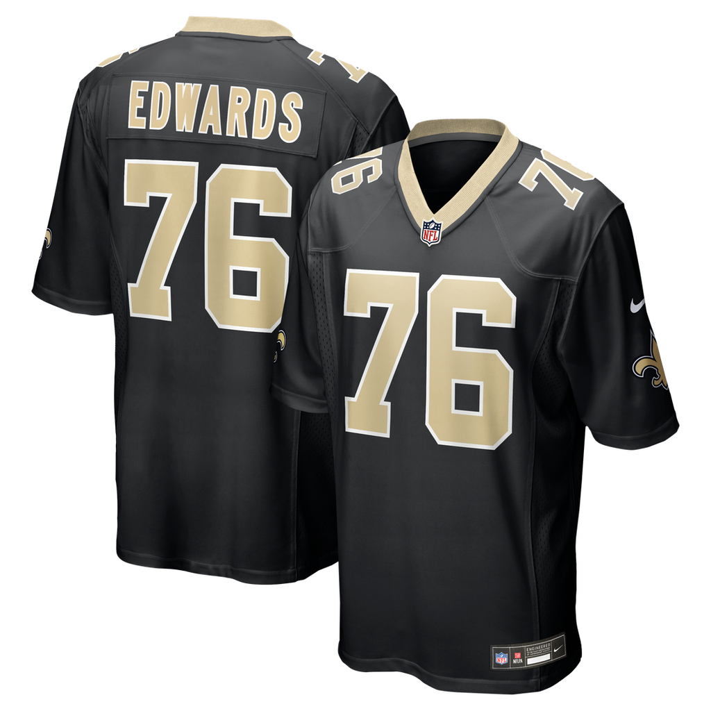 New Orleans Saints David Edwards Black Team Game Jersey