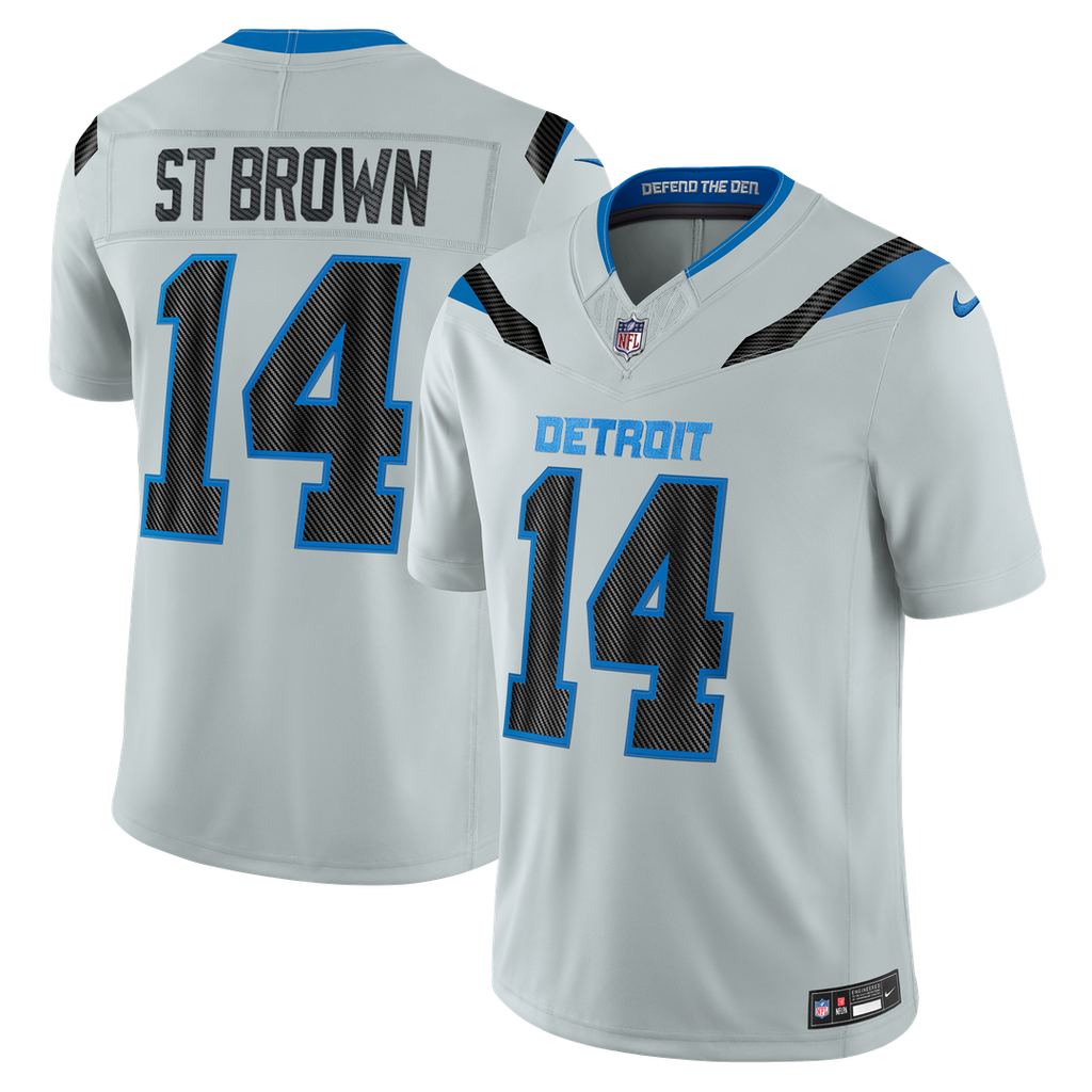 Detroit Lions Amon-Ra St. Brown Silver 2026 Rivalries Collection Stitched Limited Jersey
