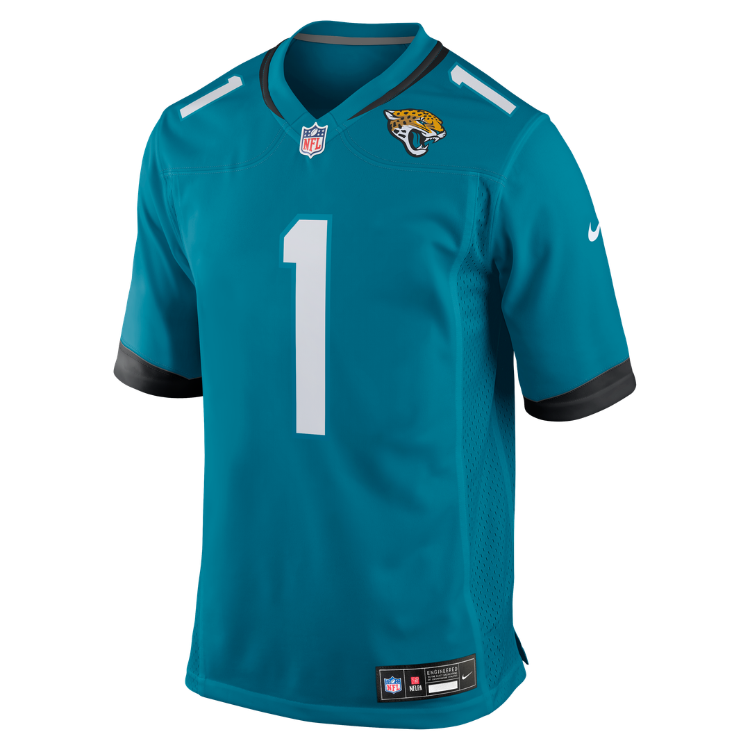 Jacksonville Jaguars Number 1 Groom Teal Game Jersey