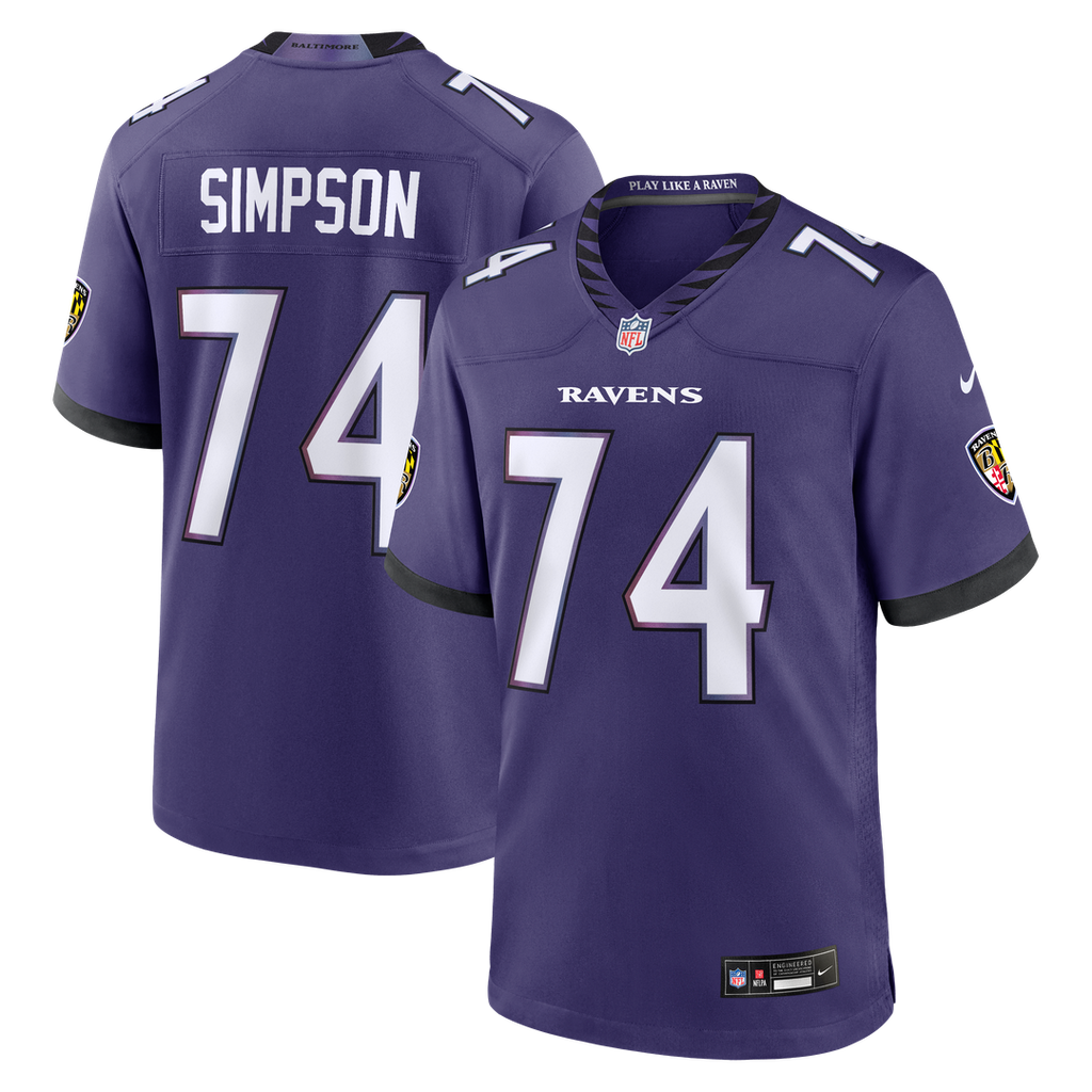 Baltimore Ravens John Simpson Purple Team Game Jersey
