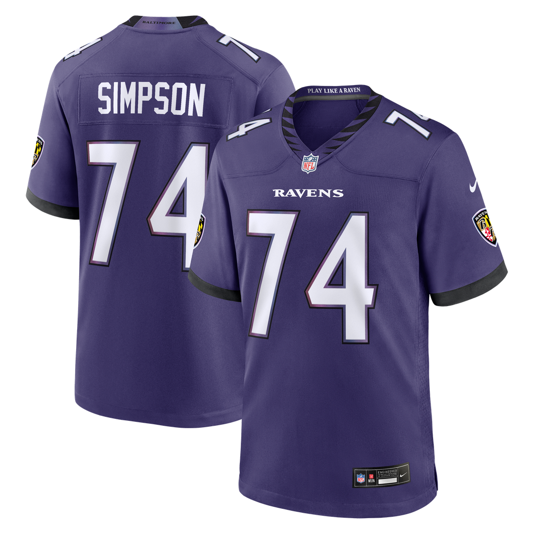 Baltimore Ravens John Simpson Purple Team Game Jersey