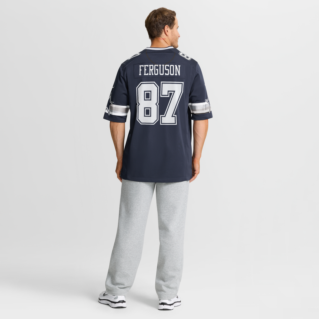 Dallas Cowboys Jake Ferguson Navy Team Game Jersey