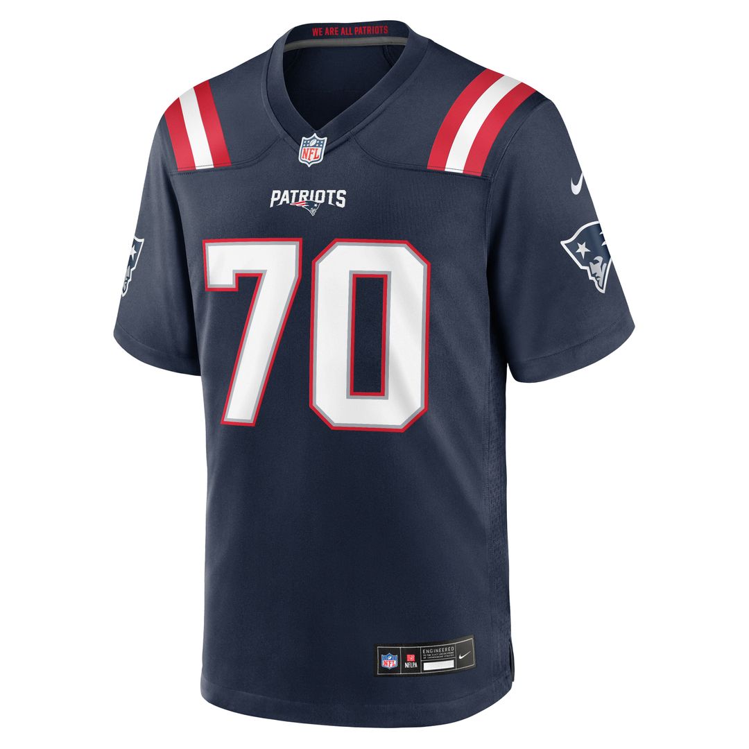 New England Patriots Greg Van Roten Navy Team Game Jersey