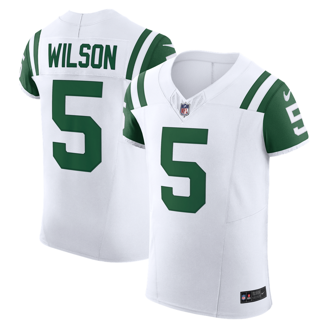 New York Jets Garrett Wilson White Classic Alternate Vapor F.U.S.E. Elite Jersey