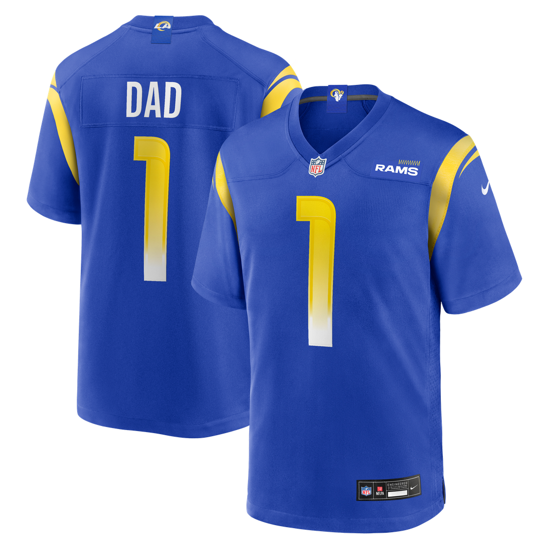 Los Angeles Rams Number 1 Dad Royal Game Jersey