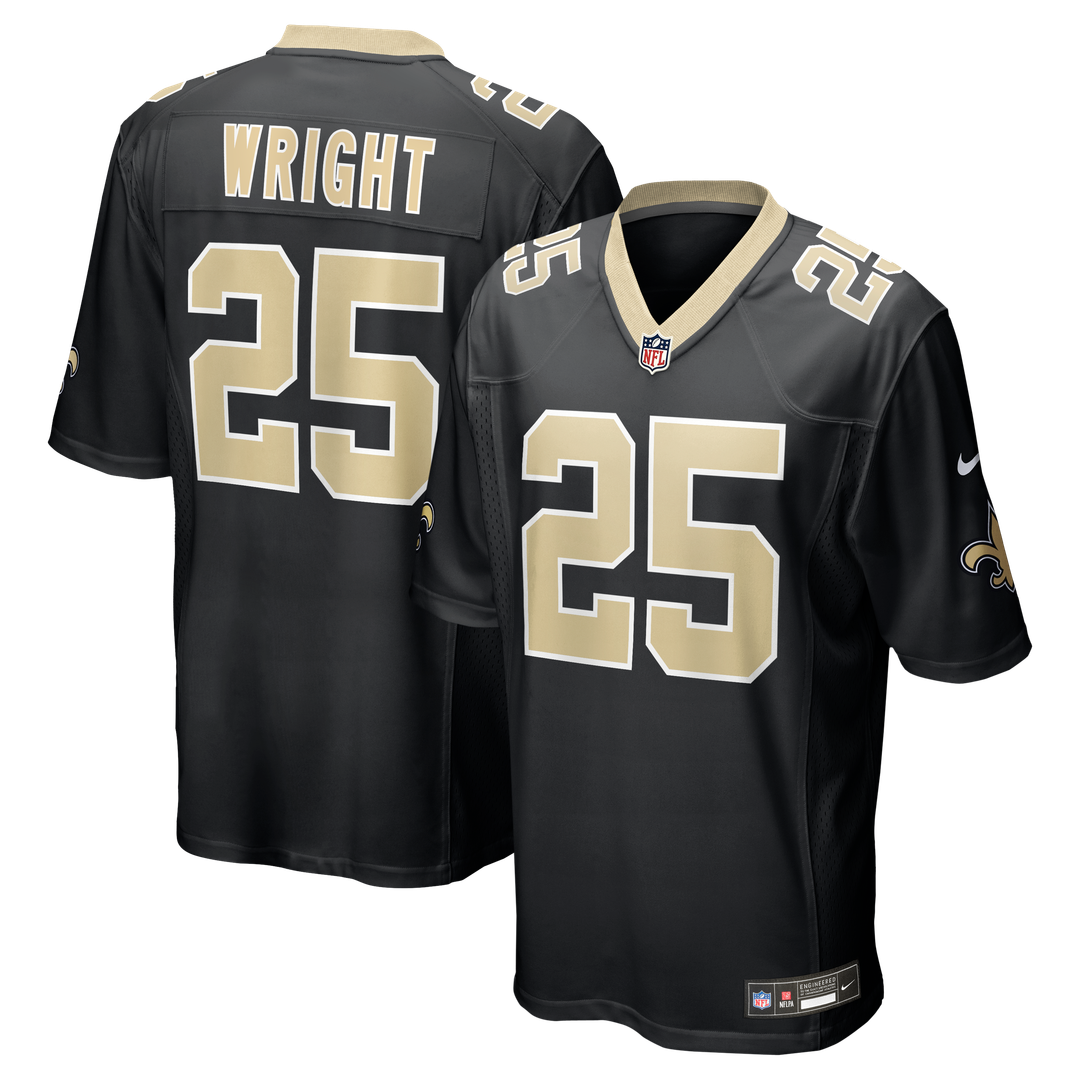 New Orleans Saints Rejzohn Wright Black Team Game Jersey