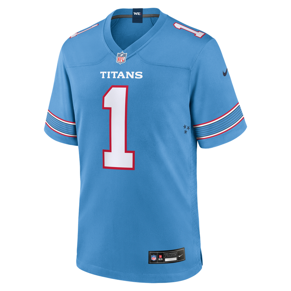 Tennessee Titans Carnell Tate Light Blue Team Game Jersey