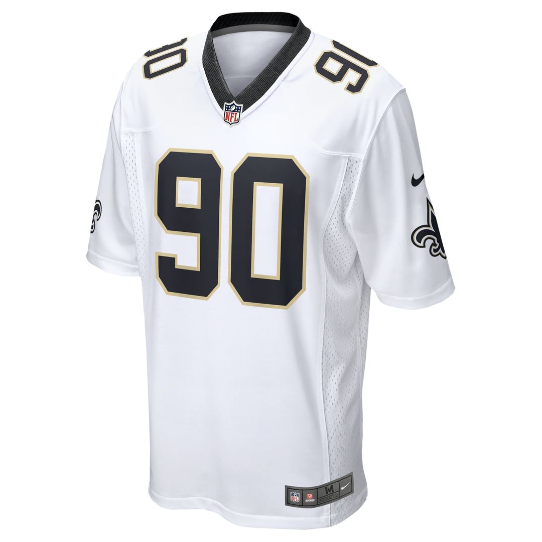 New Orleans Saints Bryan Bresee White Game Jersey