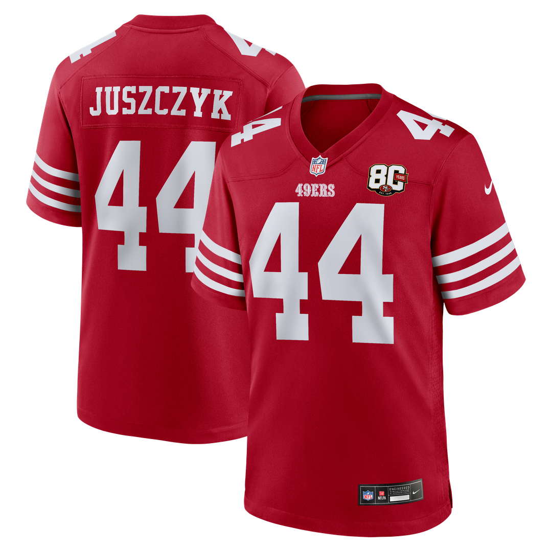 San Francisco 49ers Kyle Juszczyk Scarlet 80th Anniversary Game Jersey