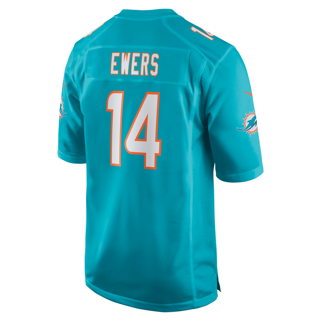 Miami Dolphins Quinn Ewers Aqua Team Game Jersey