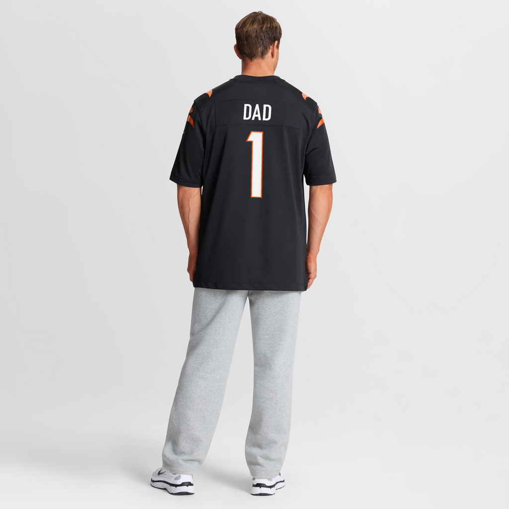 Cincinnati Bengals Number 1 Dad Black Game Jersey