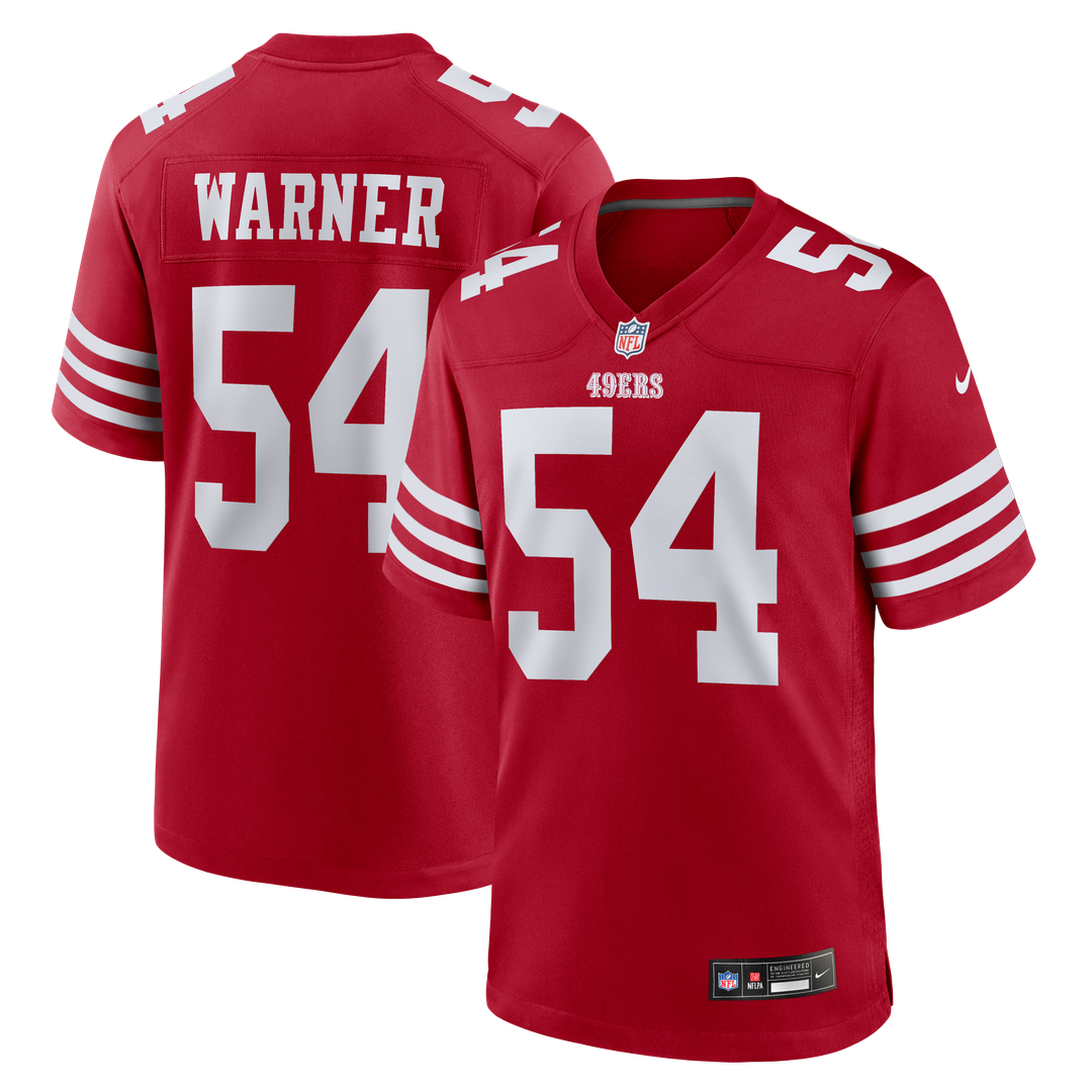 San Francisco 49ers Fred Warner Scarlet Player Game Jersey