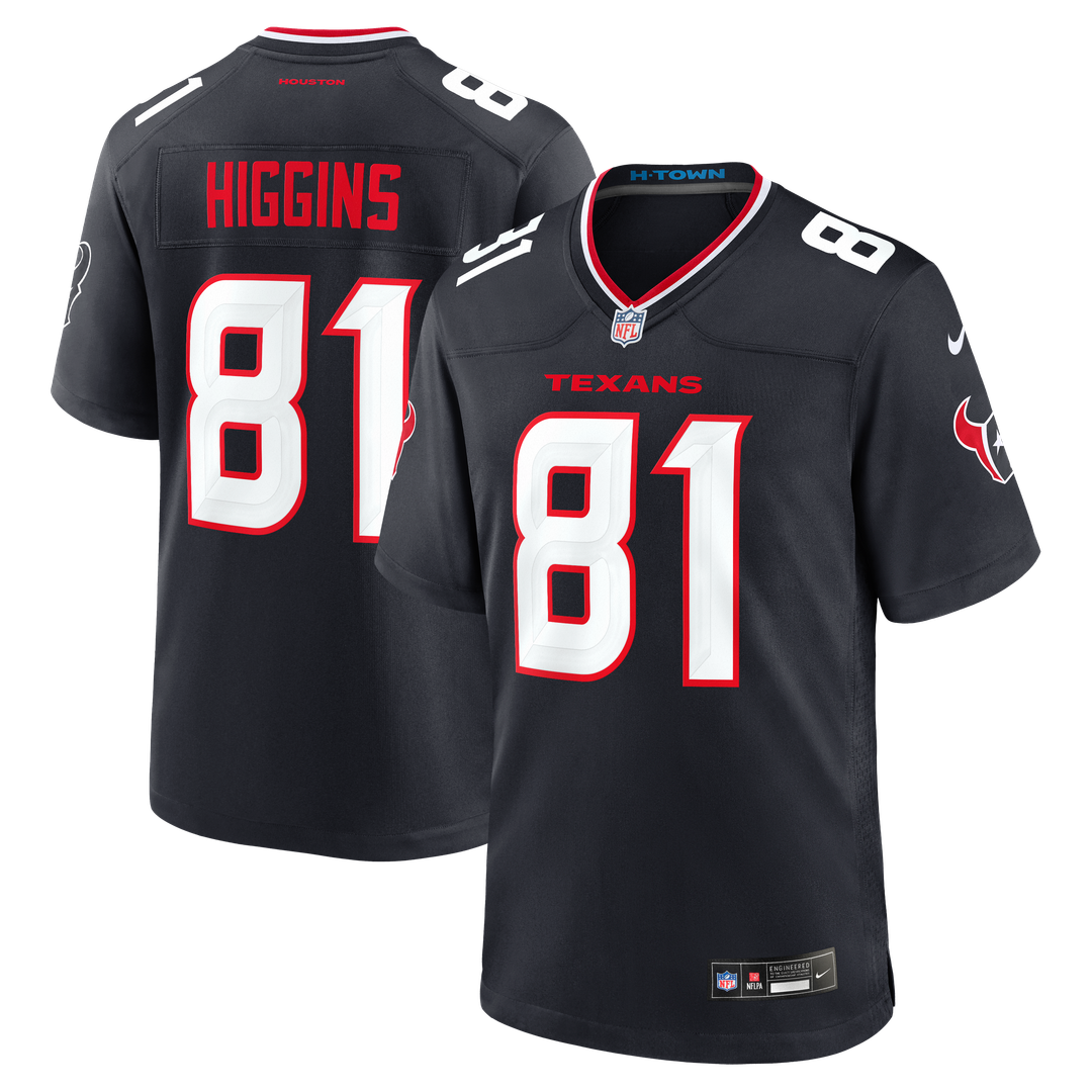 Houston Texans Jayden Higgins Navy Game Jersey