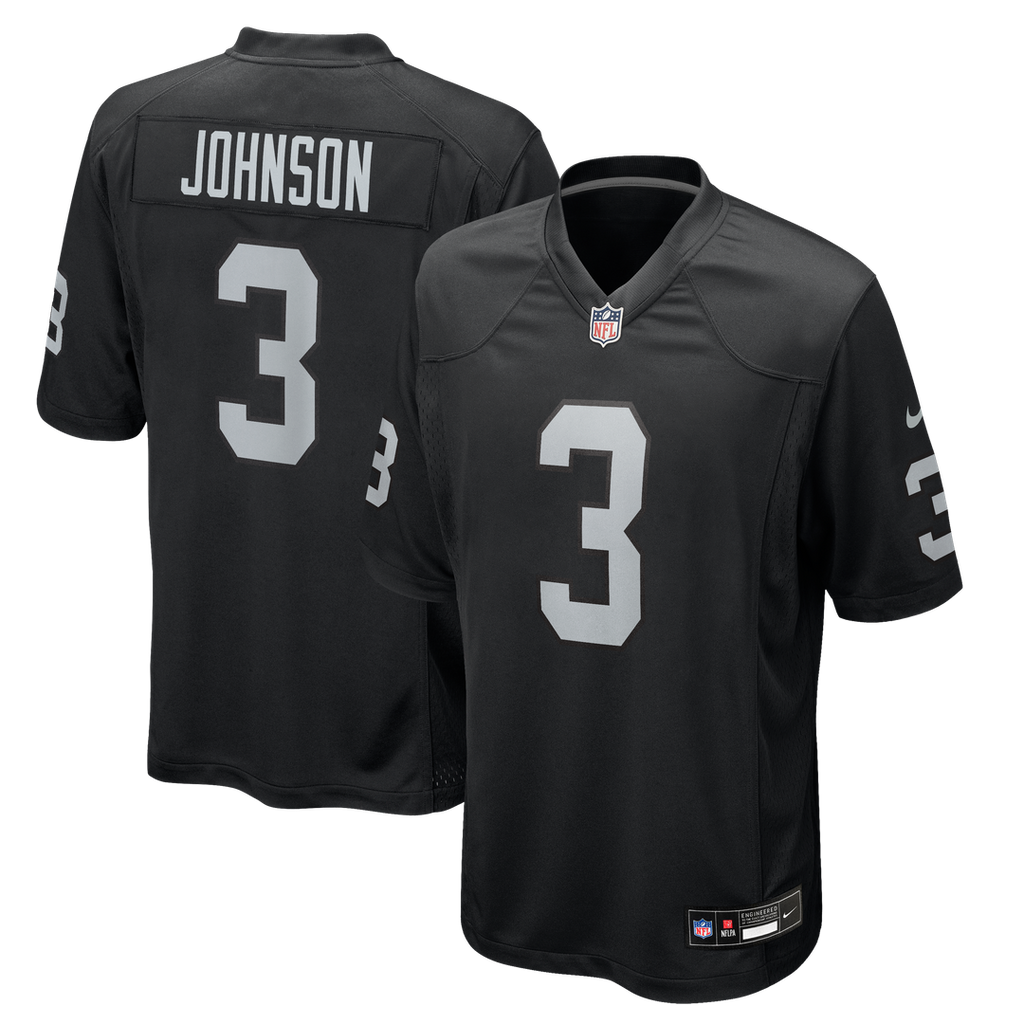 Las Vegas Raiders Taron Johnson Black Team Game Jersey