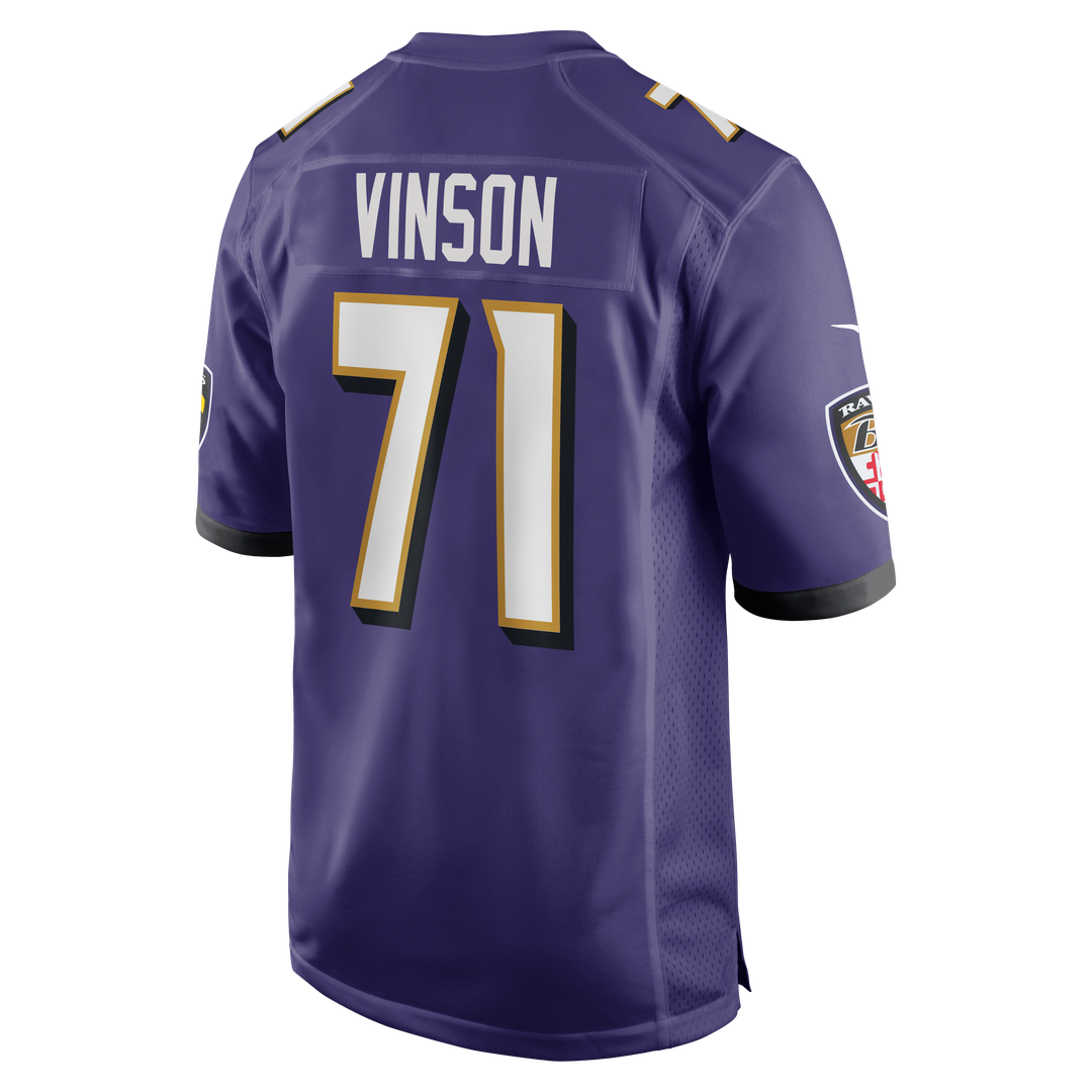 Baltimore Ravens Carson Vinson Purple Team Game Jersey