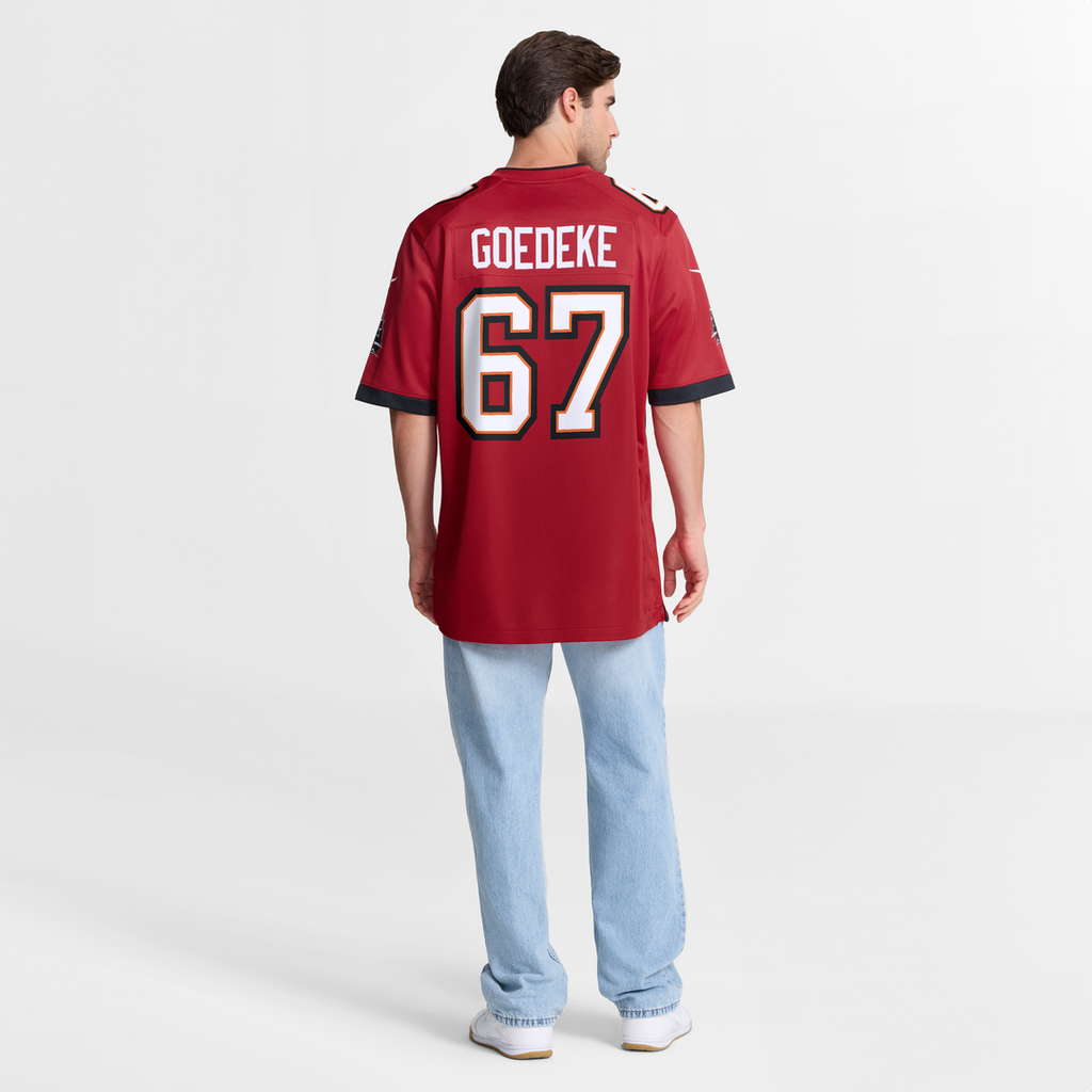 Tampa Bay Buccaneers Luke Goedeke Red Game Player Jersey