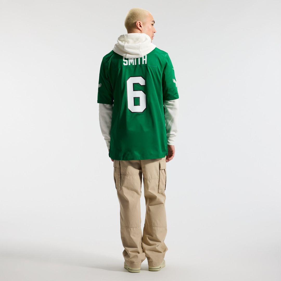 Philadelphia Eagles DeVonta Smith Kelly Green Alternate Game Player Jersey