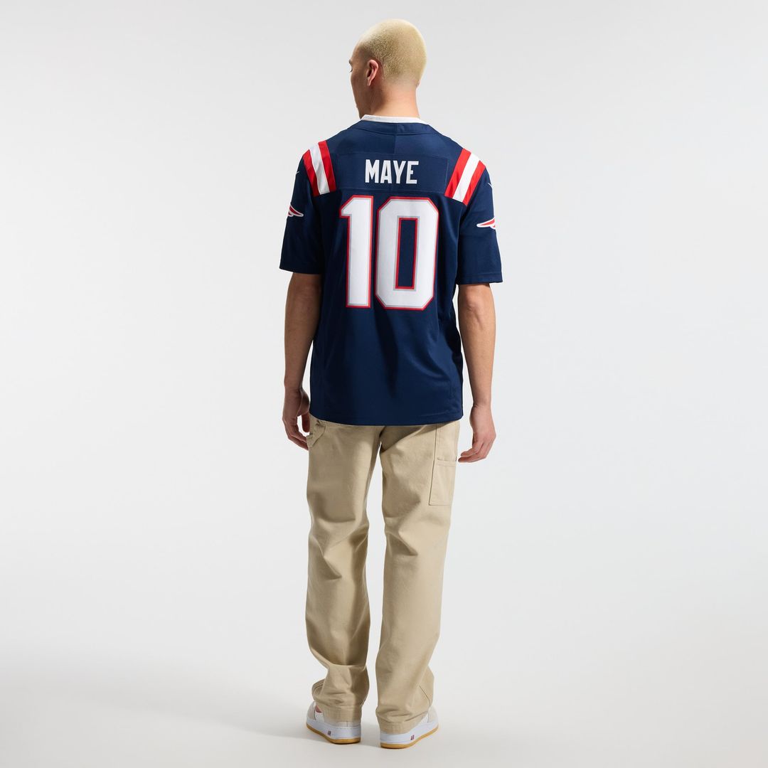 New England Patriots Drake Maye Navy Team Vapor F.U.S.E. Stitched Limited Jersey