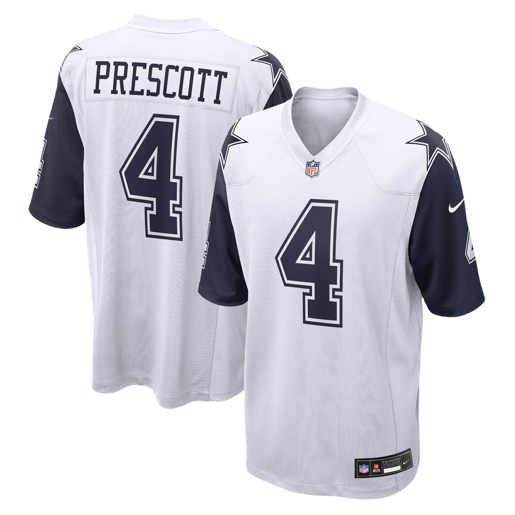 Dallas Cowboys Dak Prescott White Alternate Game Team Jersey