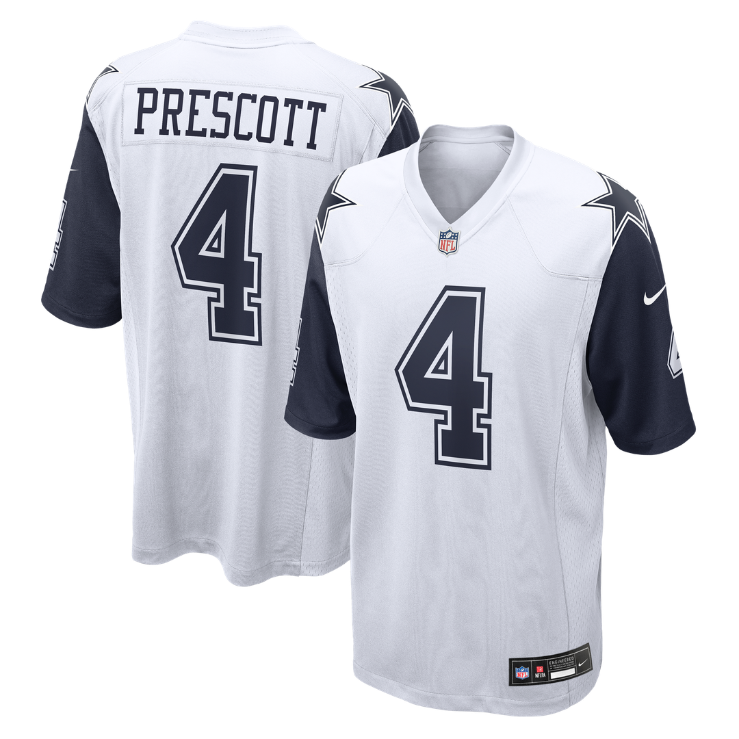 Dallas Cowboys Dak Prescott White Alternate Game Team Jersey