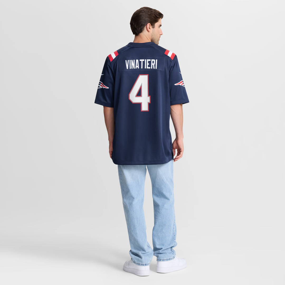 New England Patriots Adam Vinatieri Navy Team Retired Game Jersey