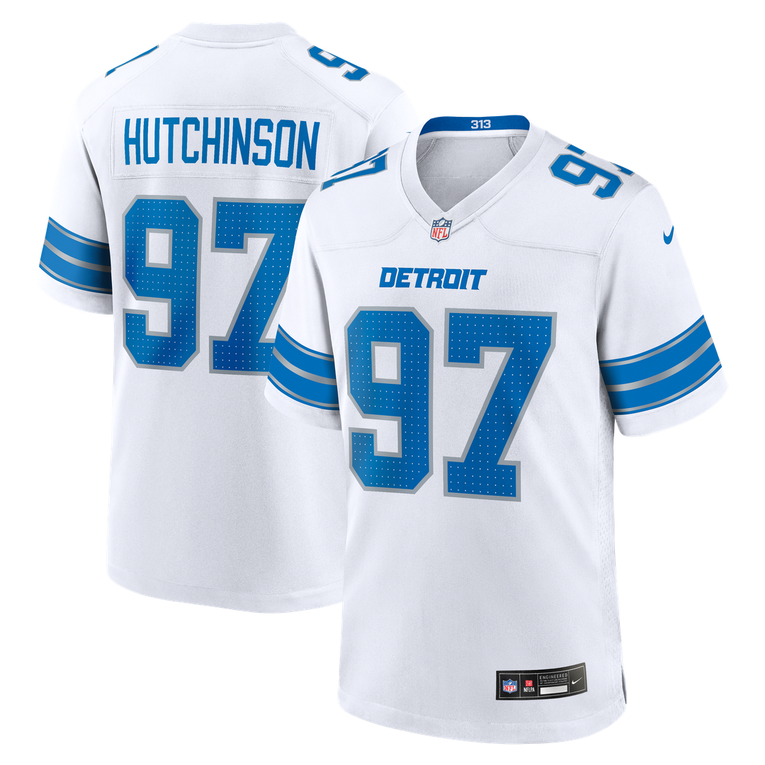 Detroit Lions Aidan Hutchinson Blue Game Jersey