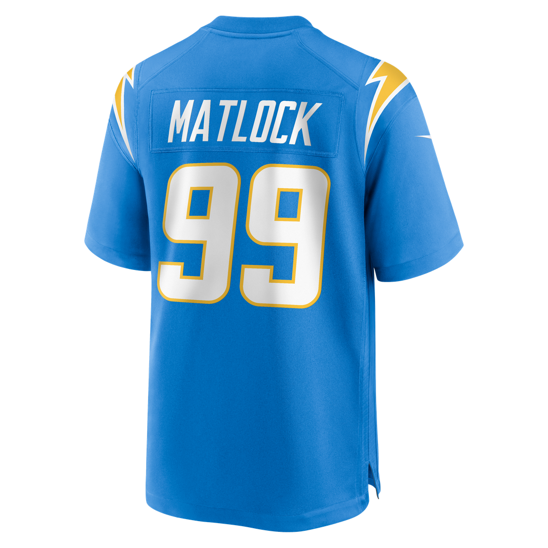 Los Angeles Chargers Scott Matlock Powder Blue Team Game Jersey