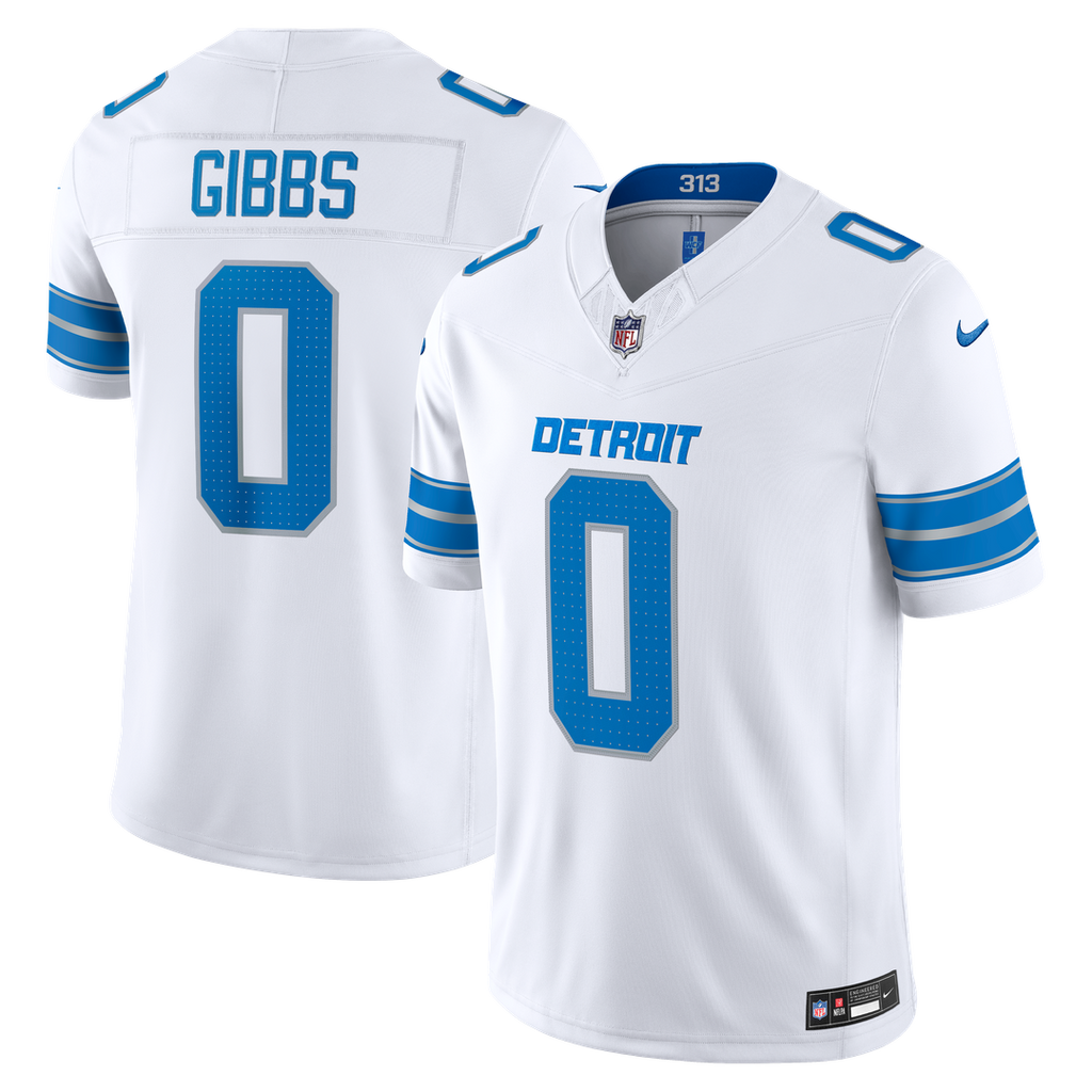 Detroit Lions Jahmyr Gibbs White Vapor F.U.S.E. Stitched Limited Jersey